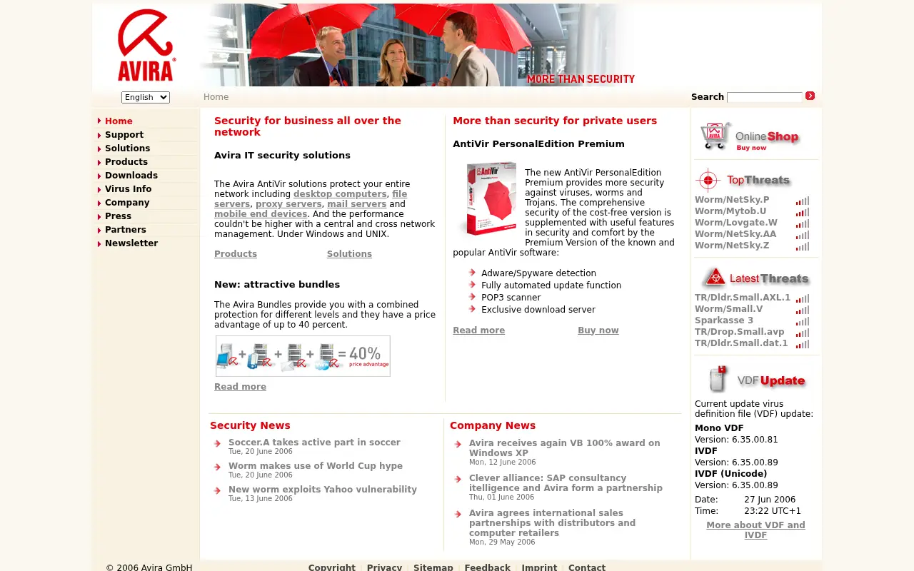 avira.com in 2006
