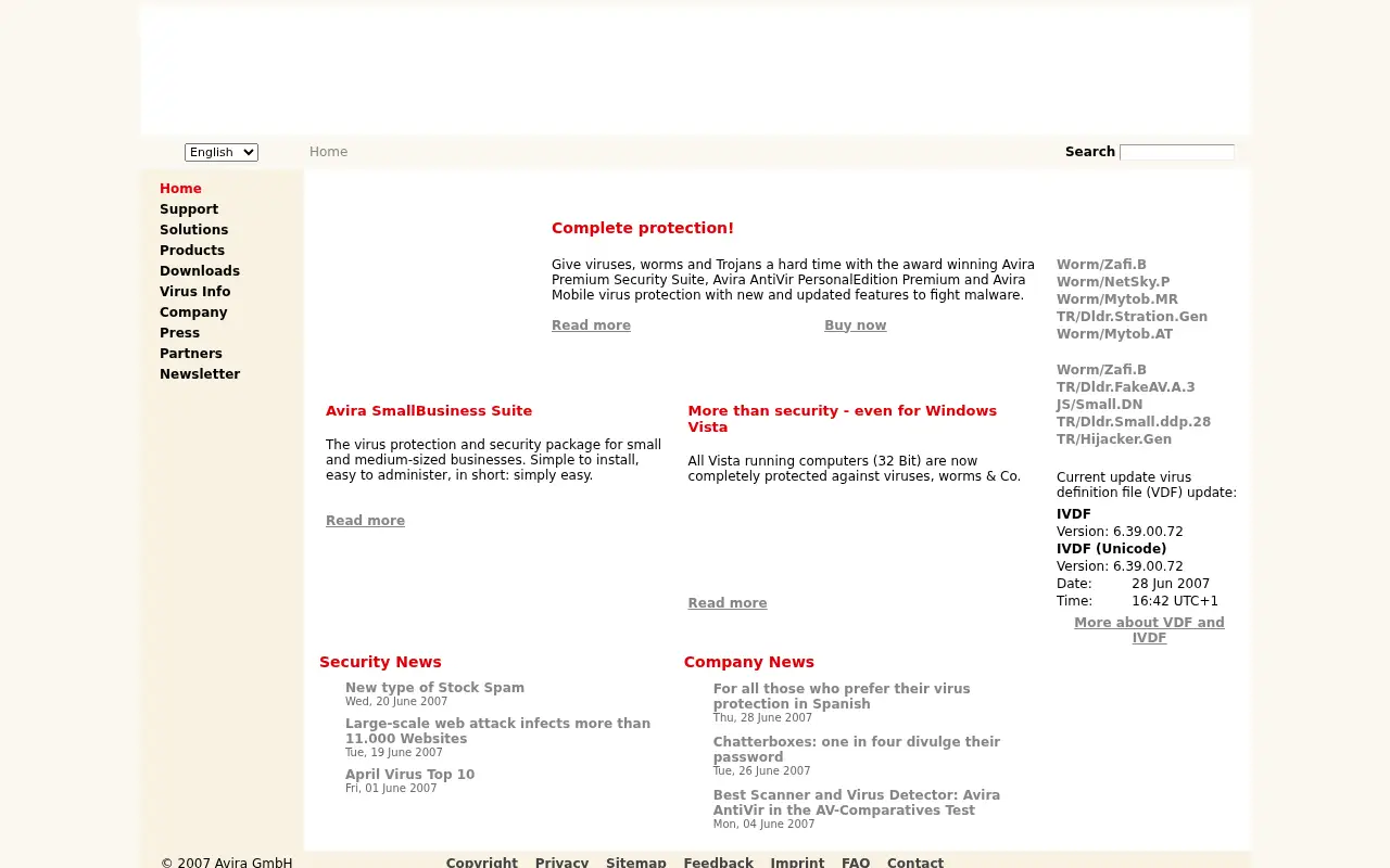 avira.com in 2007