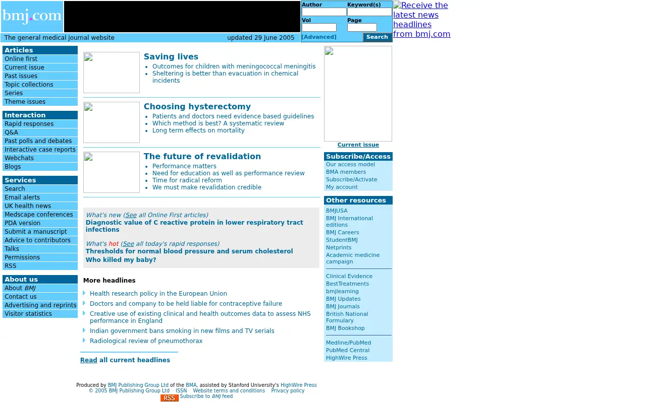 bmj.com in 2005