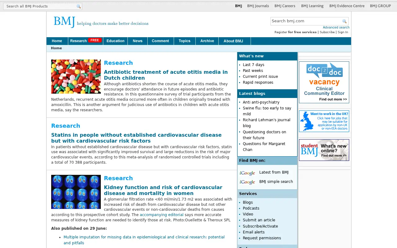 bmj.com in 2009