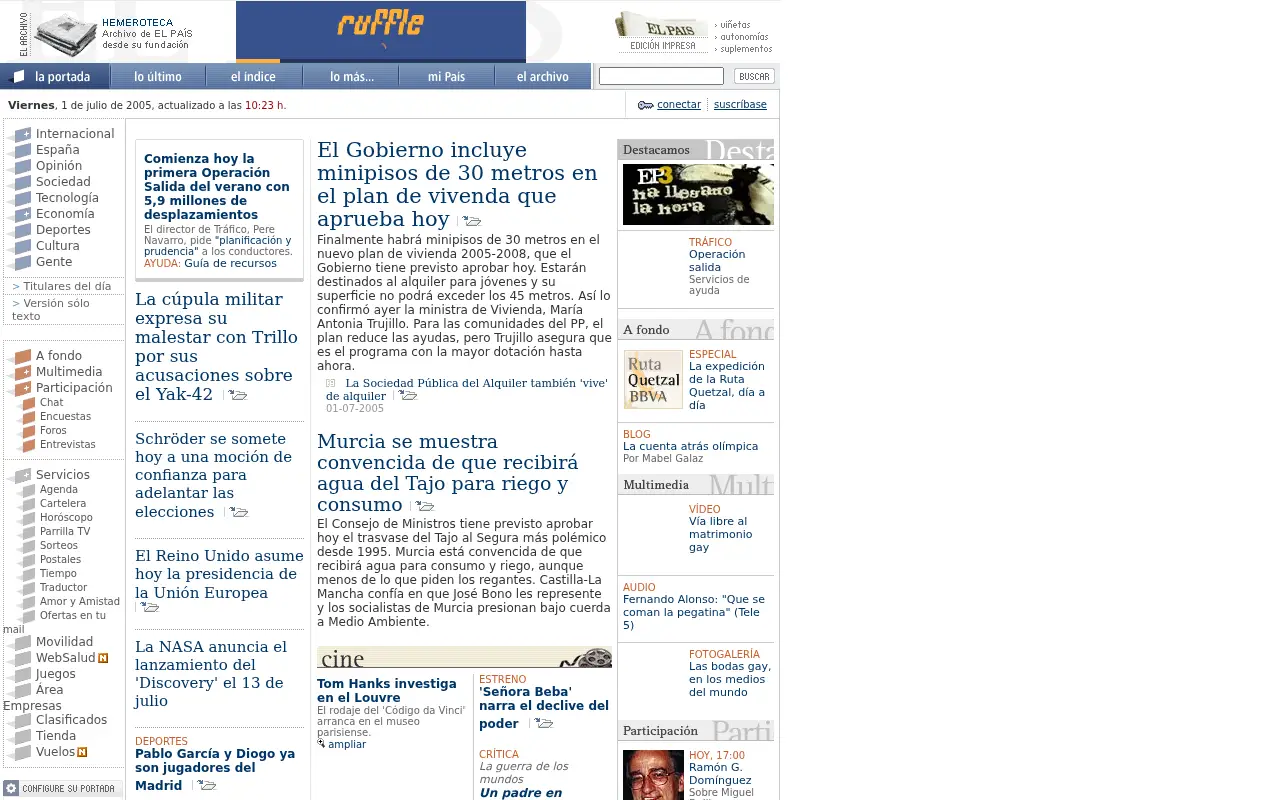 elpais.com in 2005