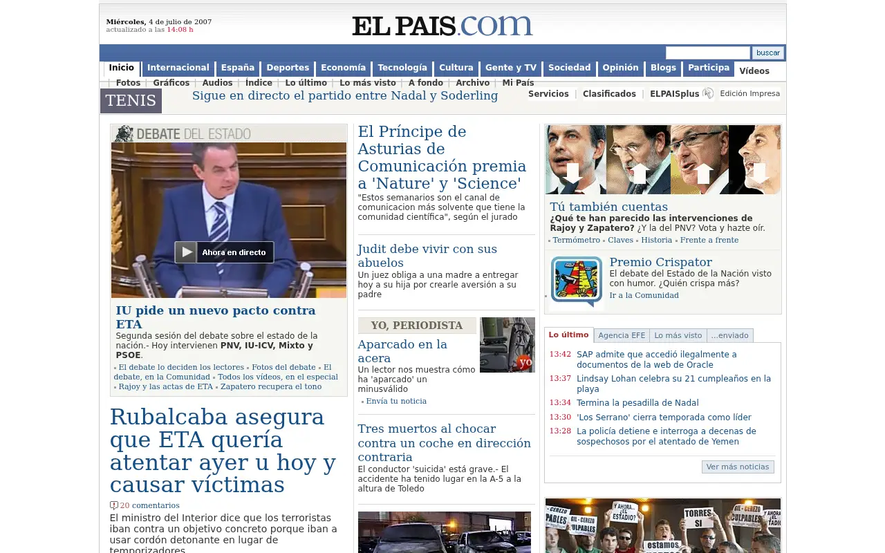 elpais.com in 2007