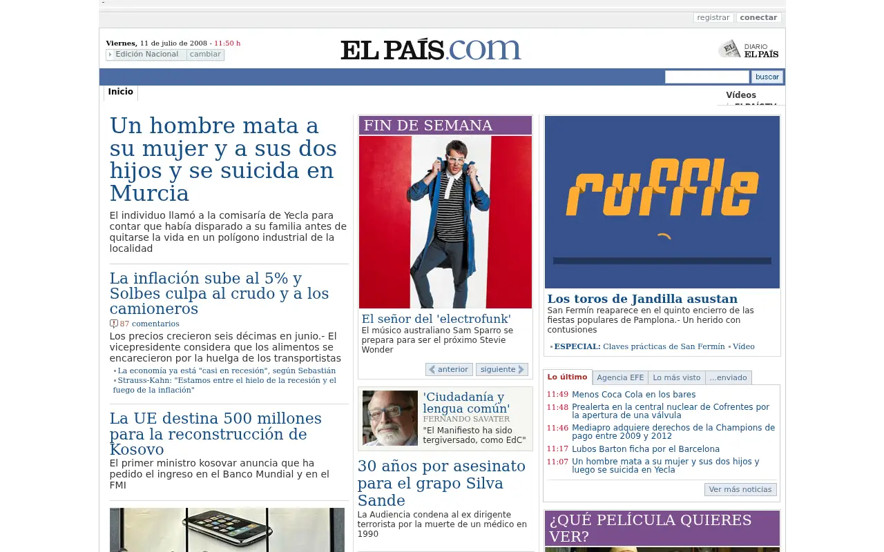 elpais.com in 2008