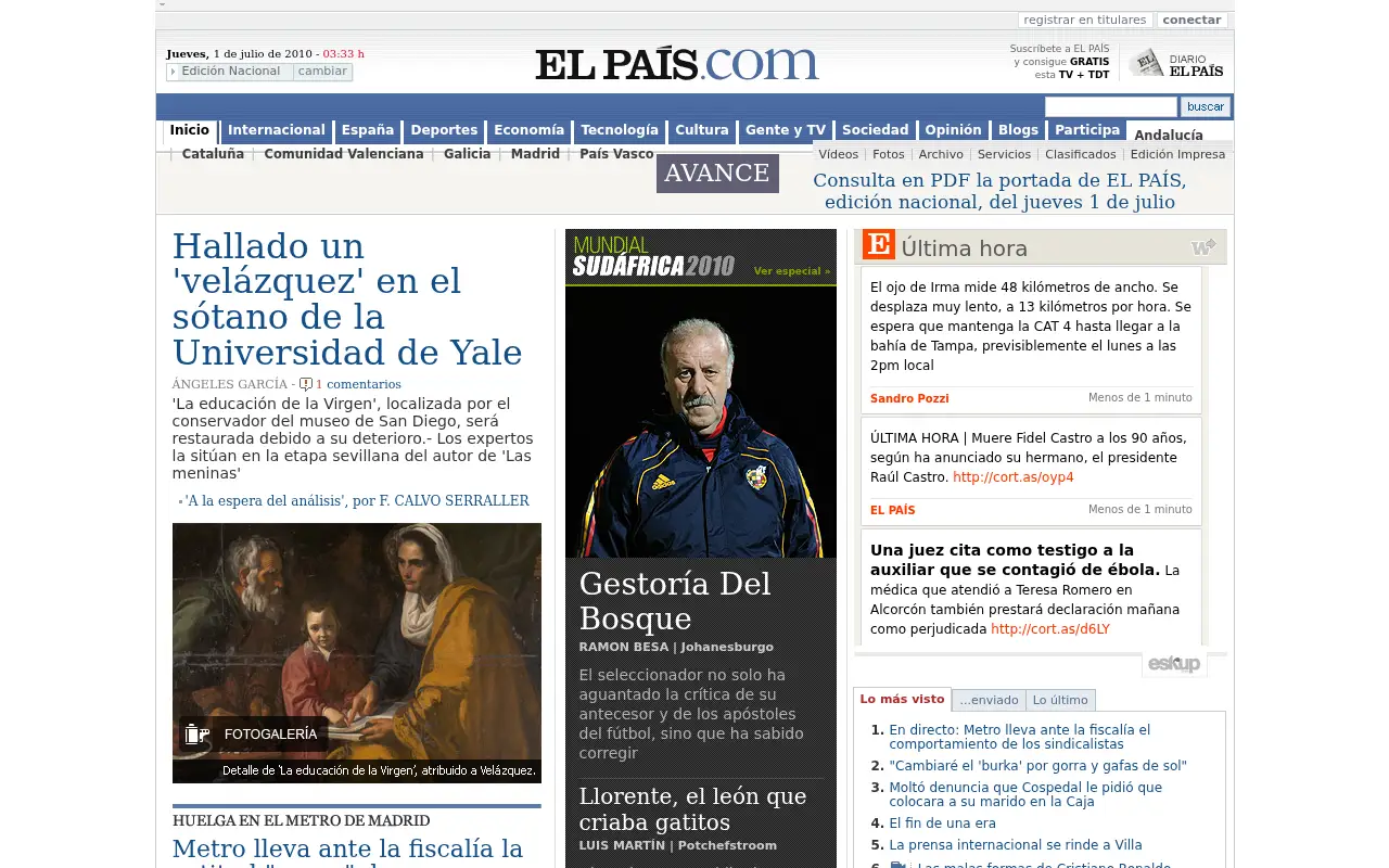 elpais.com in 2010