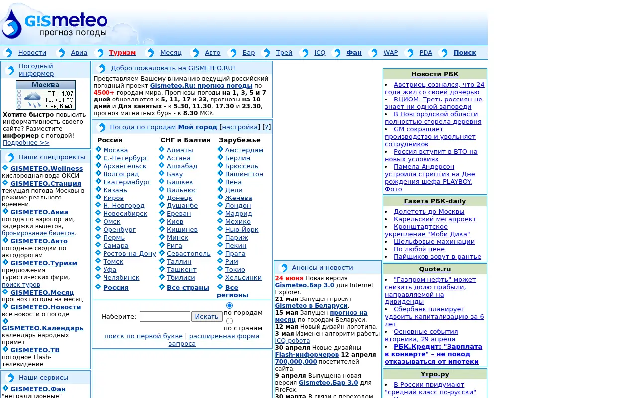 gismeteo.ru on June 29, 2008