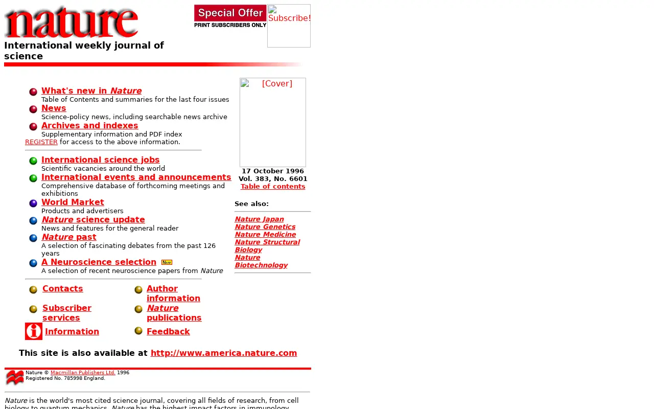 nature.com in 1996
