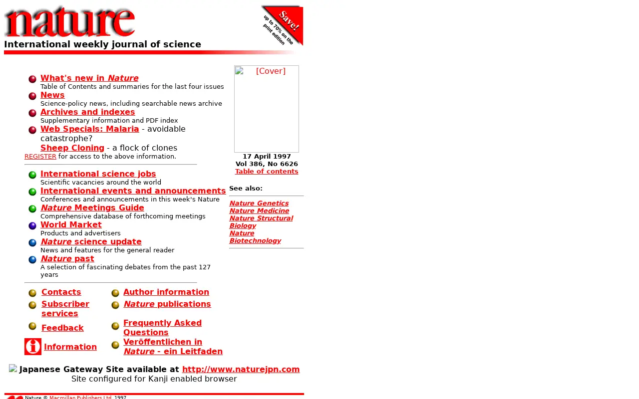 nature.com in 1997