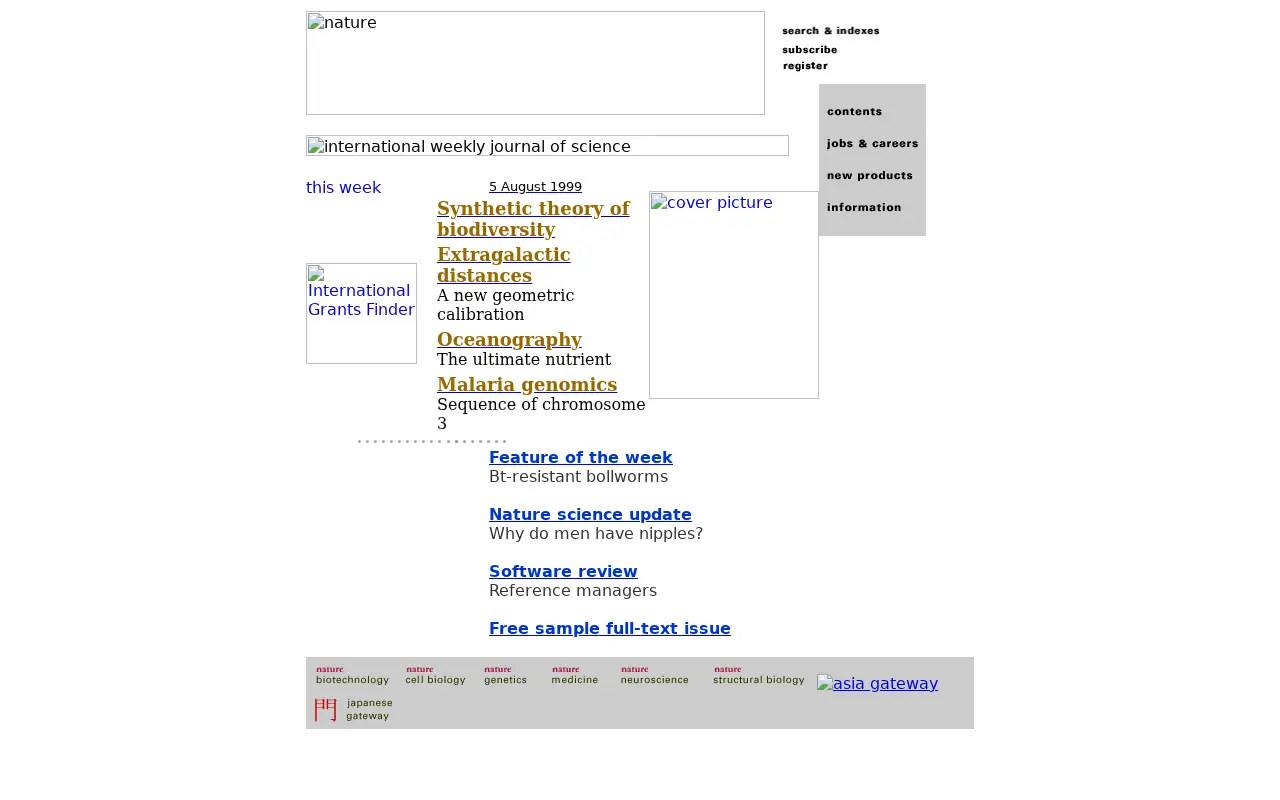 nature.com in 1999