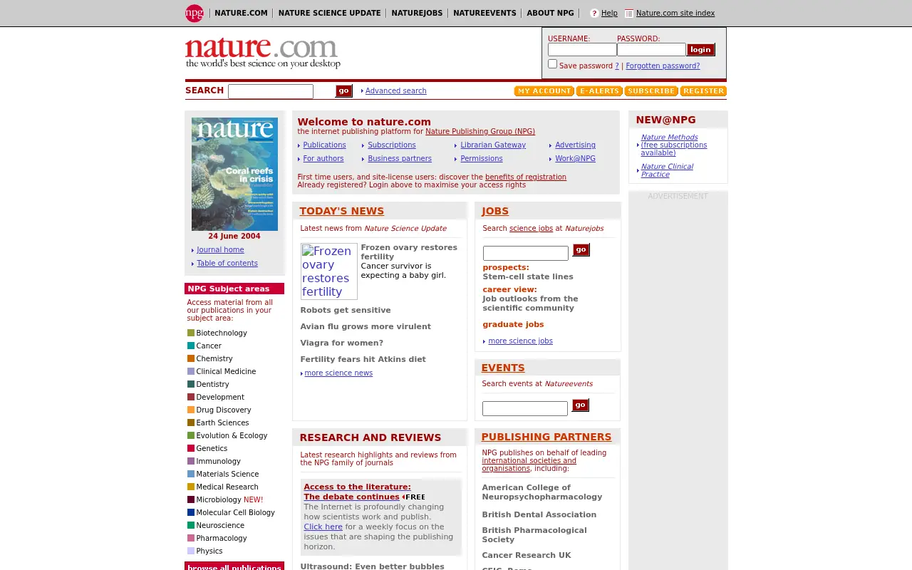 nature.com in 2004