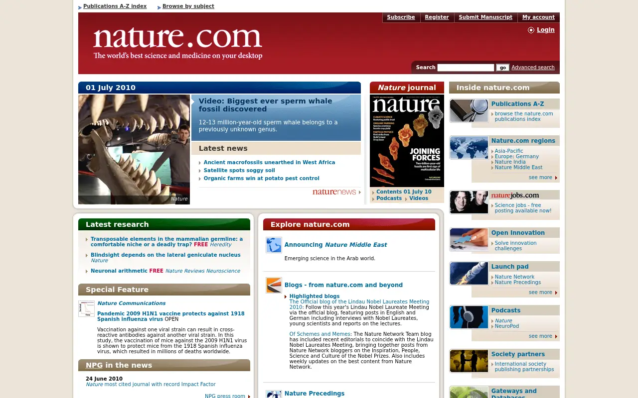 nature.com in 2010