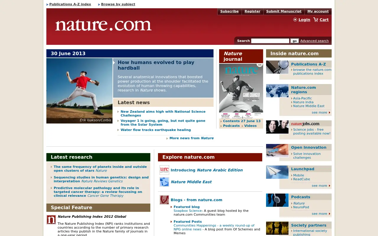nature.com in 2013