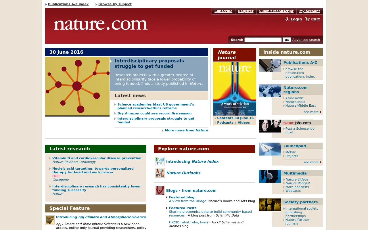 nature.com in 2016
