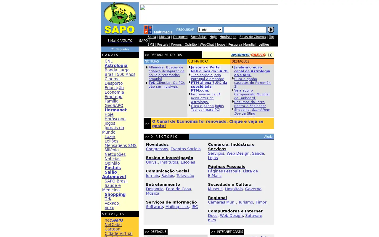 sapo.pt on June 21, 2000
