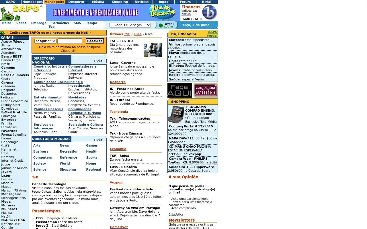 sapo.pt on July 3, 2001
