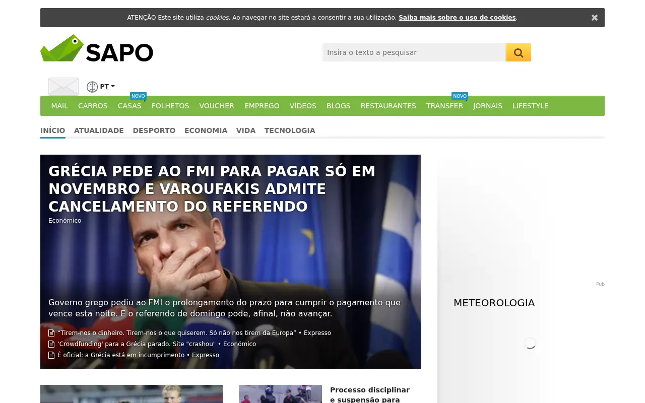 sapo.pt on July 1, 2015