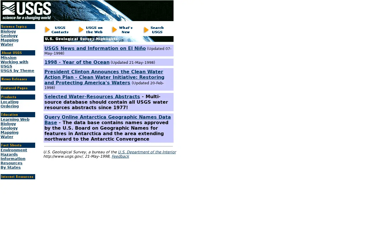 usgs.gov in 1998