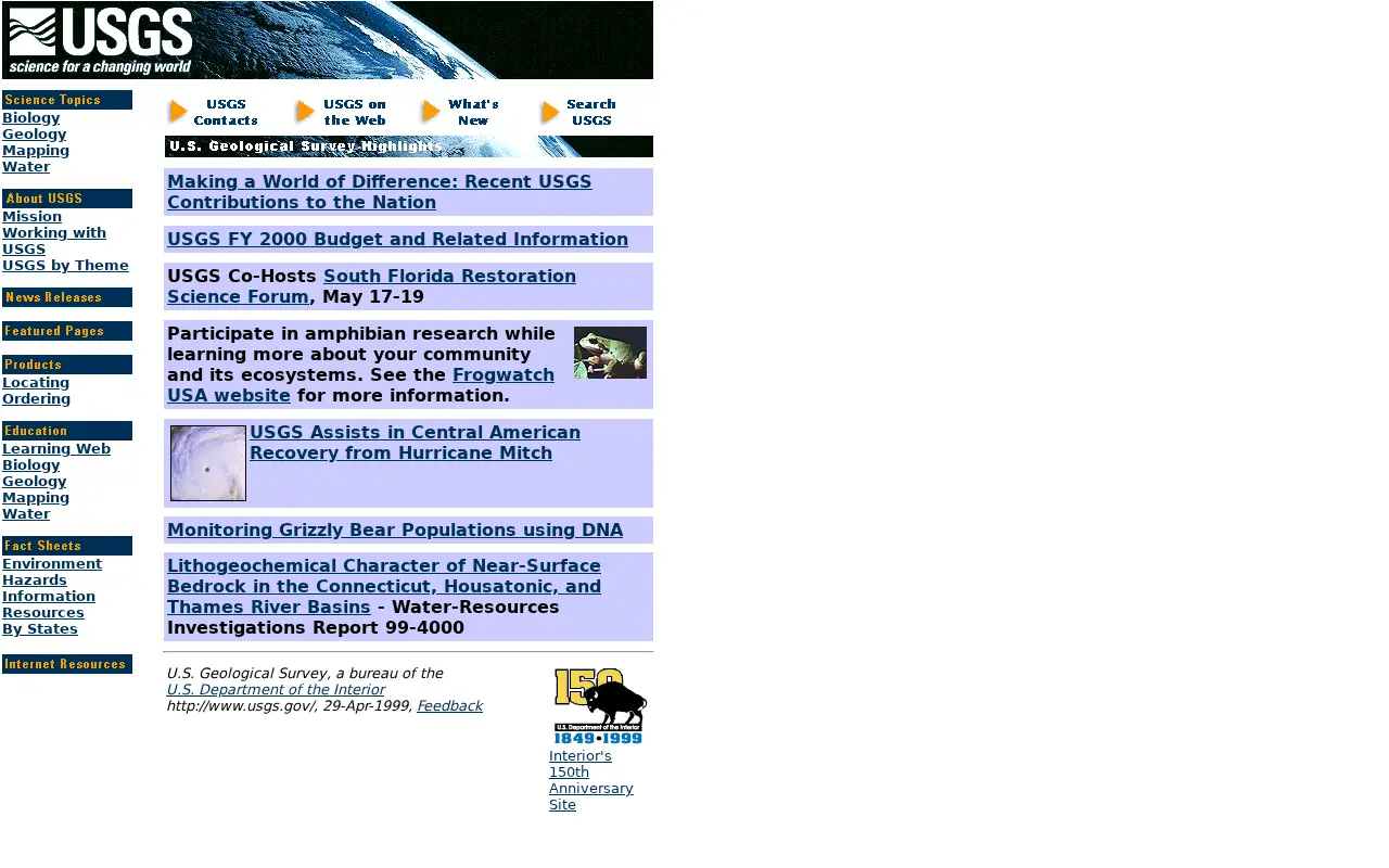 usgs.gov in 1999