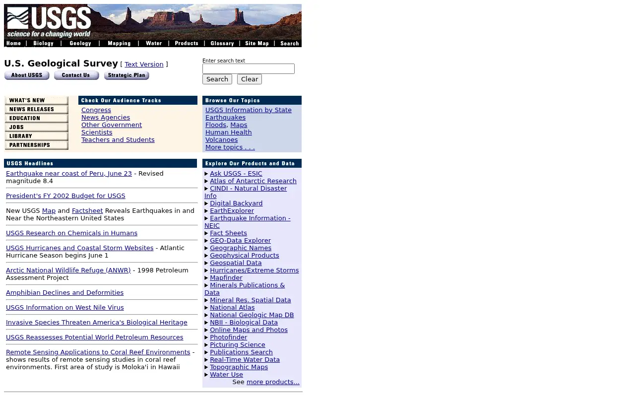 usgs.gov on July 8, 2001