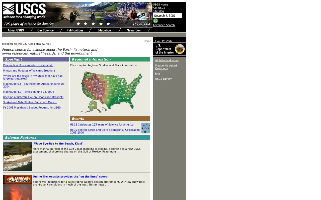 usgs.gov in 2004
