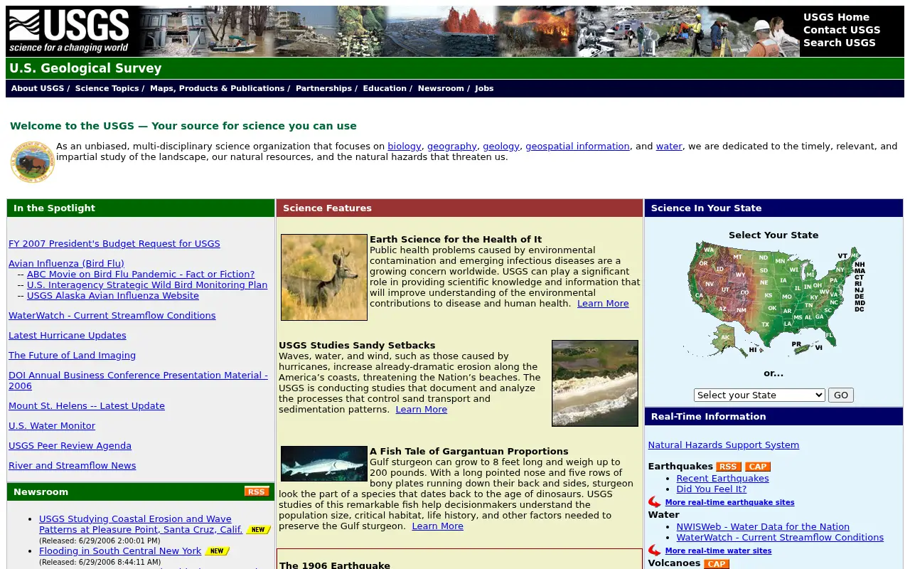 usgs.gov in 2006