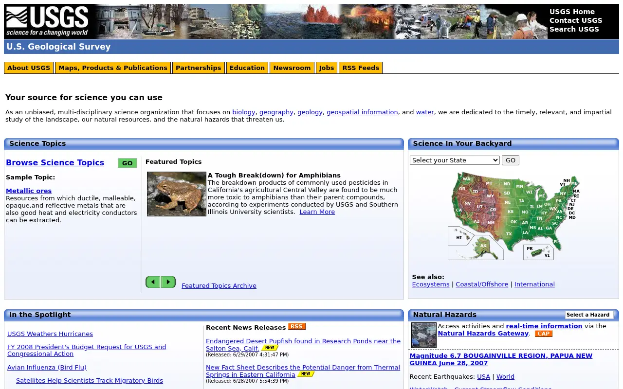 usgs.gov in 2007