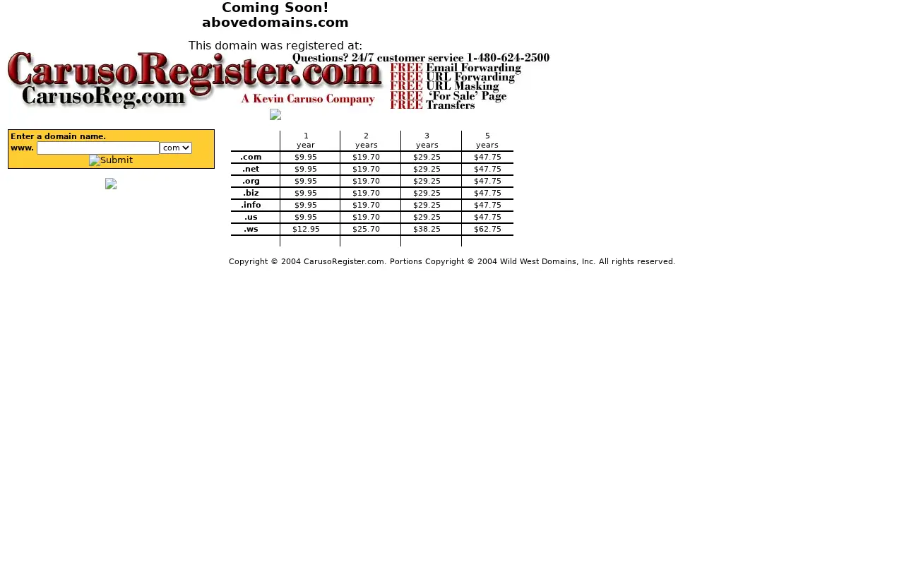 abovedomains.com in 2004