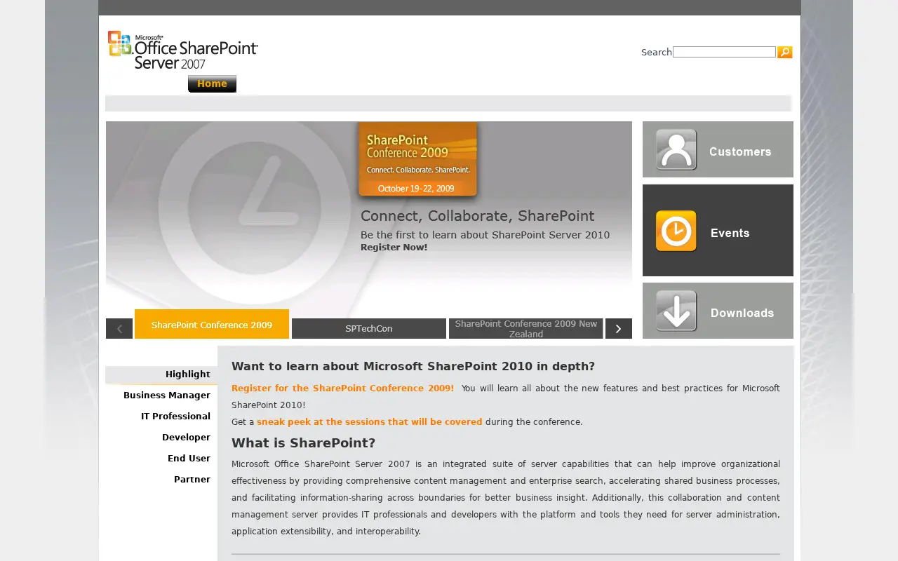 sharepoint.com on September 1, 2009