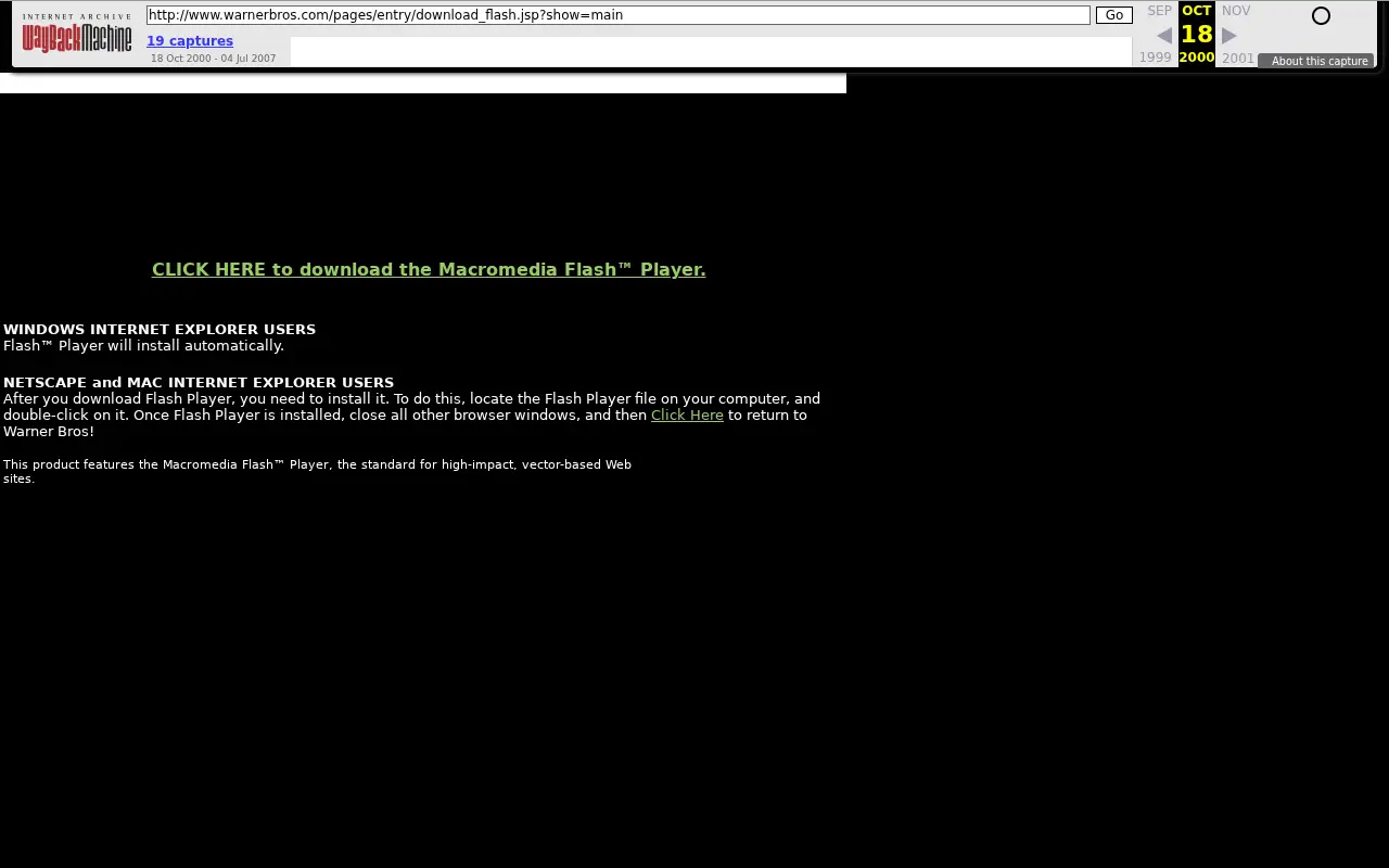 warnerbros.com in 2000