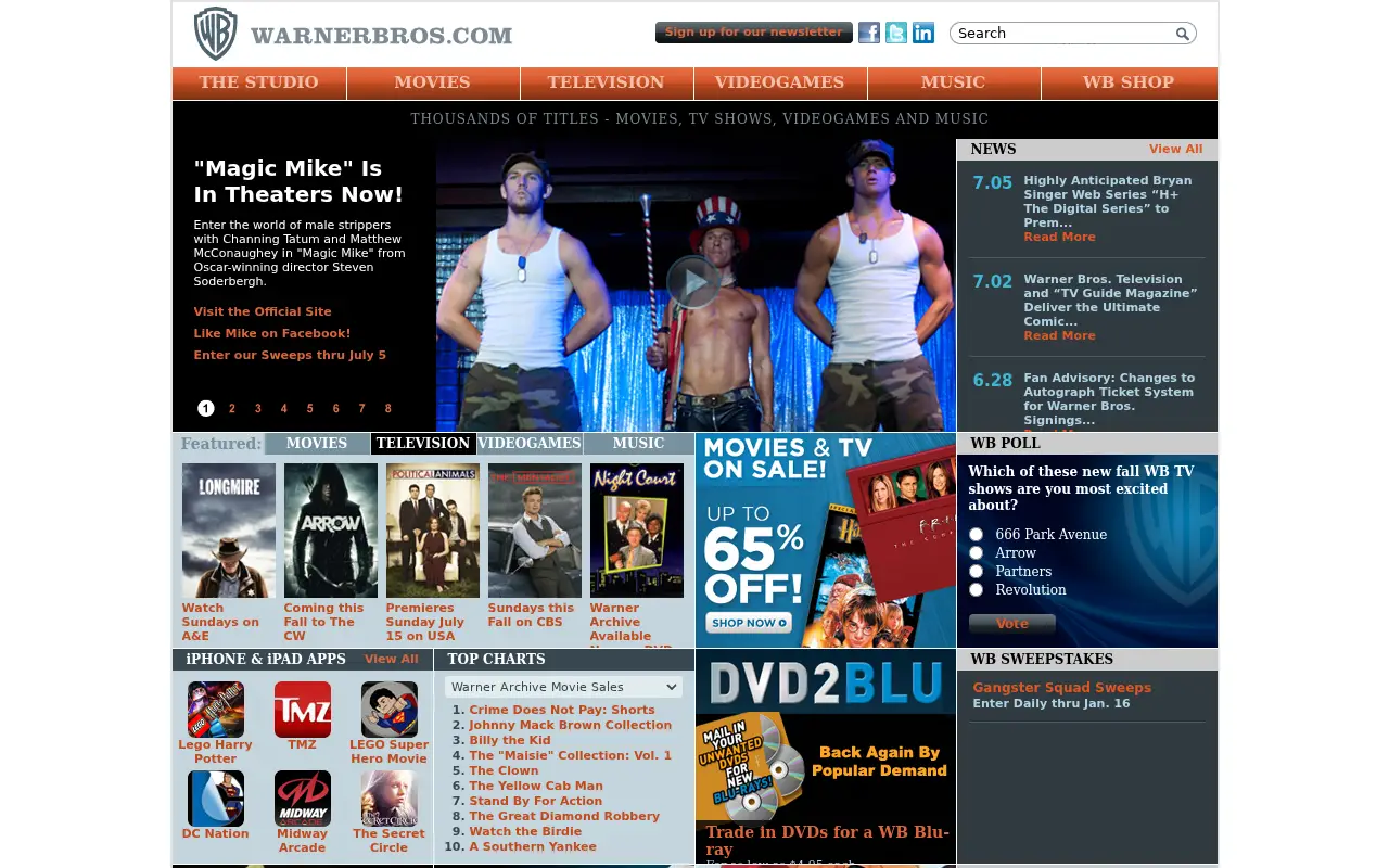 warnerbros.com in 2012