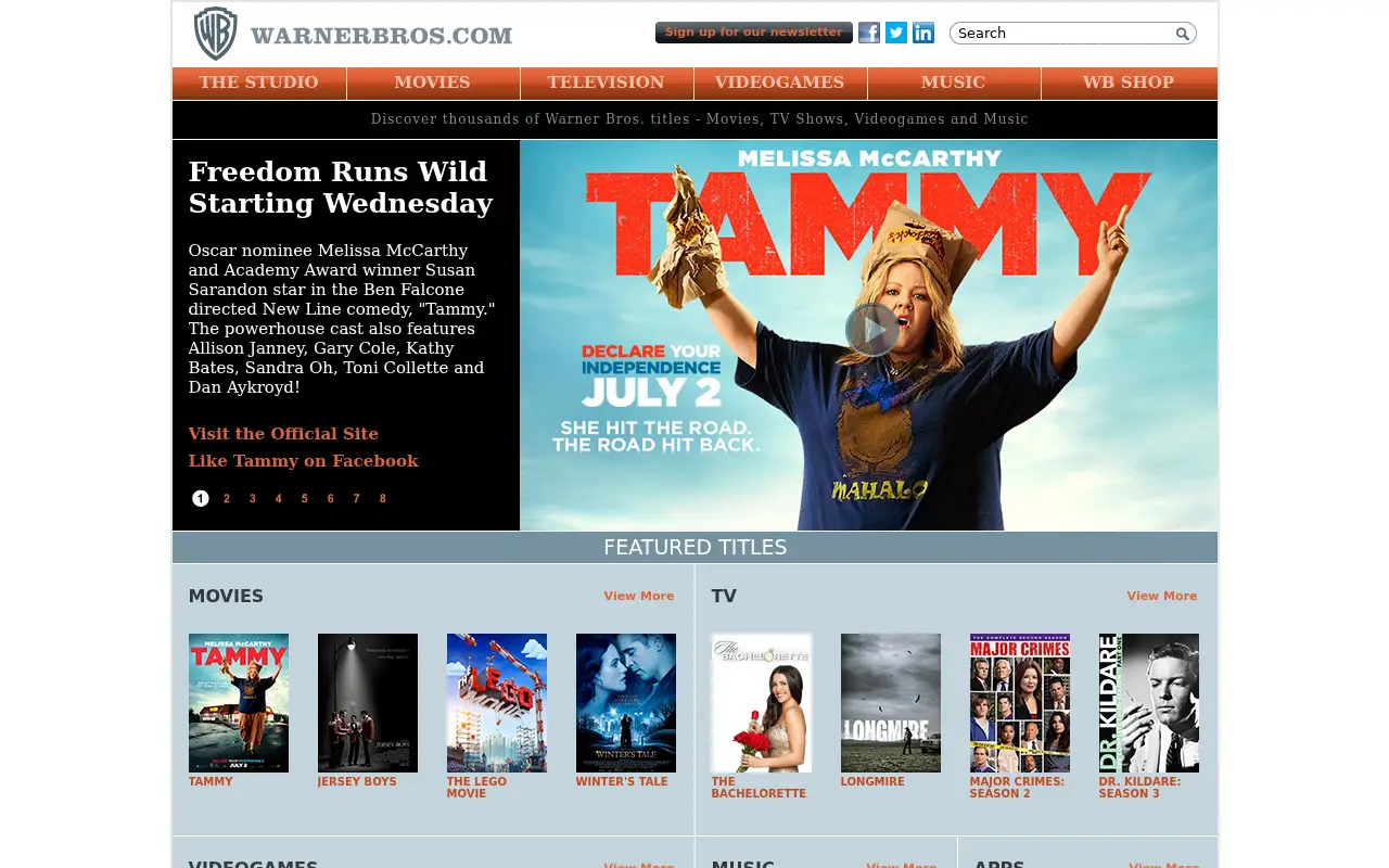 warnerbros.com in 2014