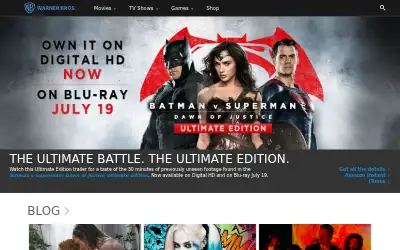warnerbros.com in 2016