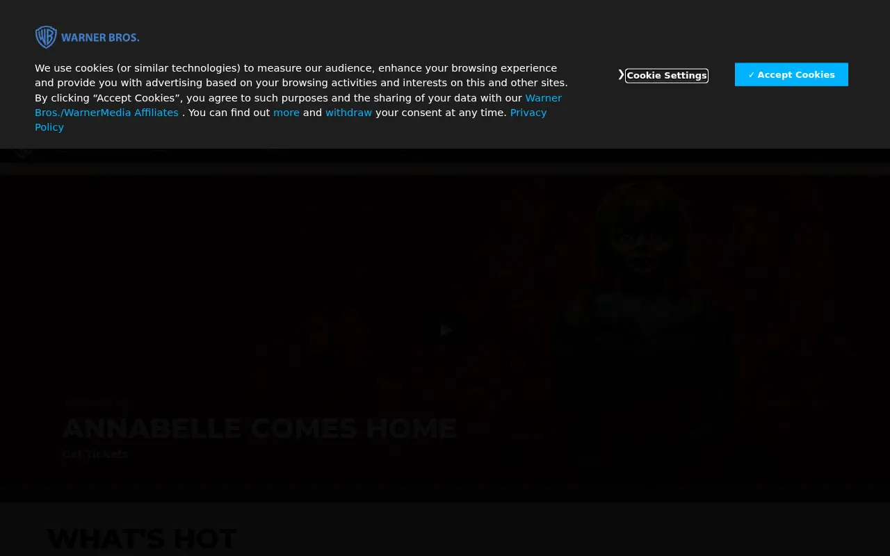 warnerbros.com in 2019
