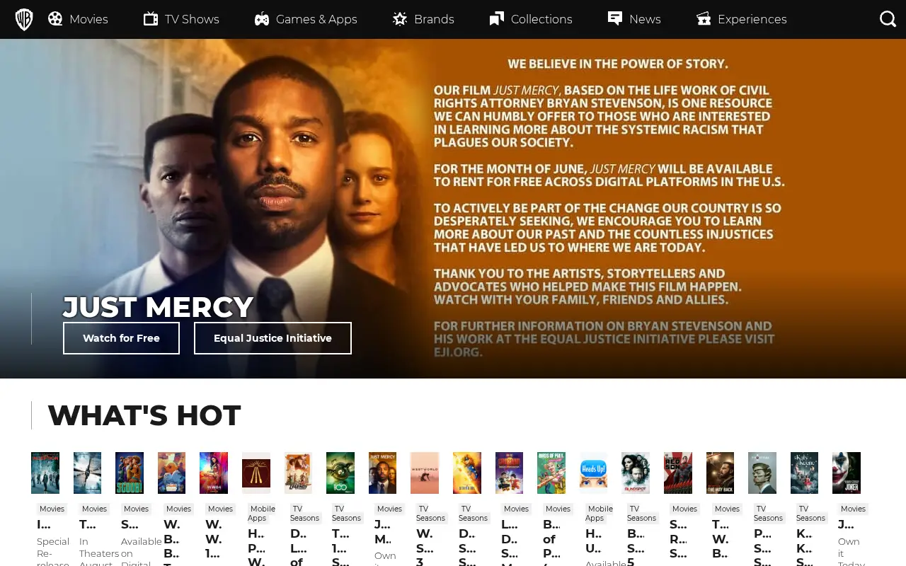 warnerbros.com in 2020