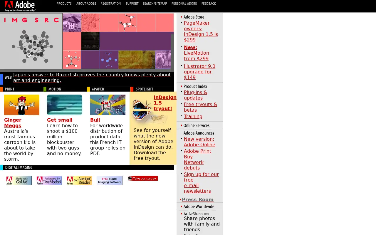 adobe.com in 2000