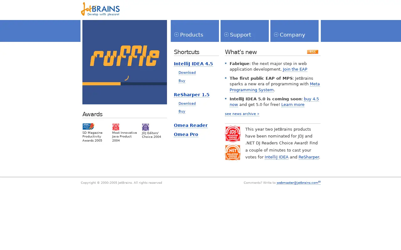 jetbrains.com in 2005