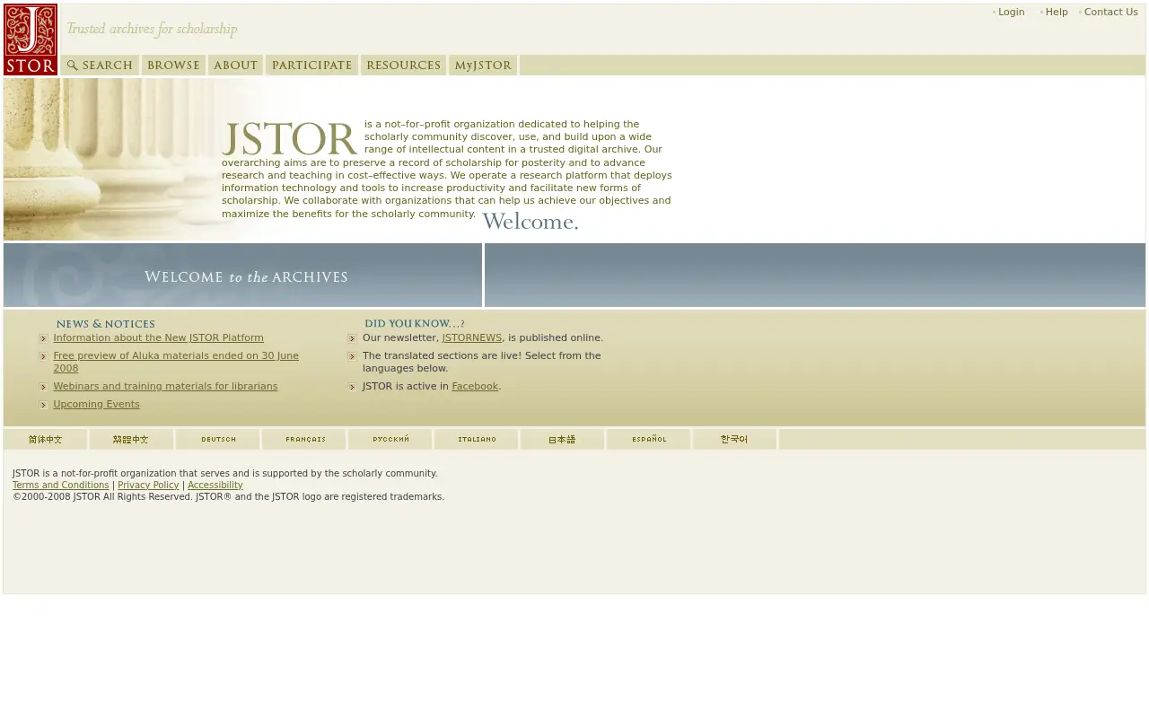 jstor.org in 2008