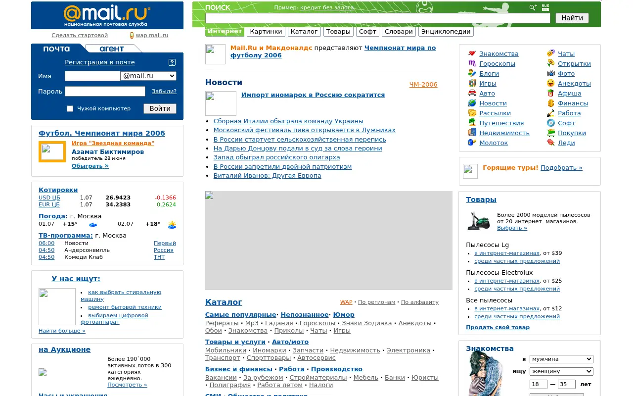 mail.ru in 2006