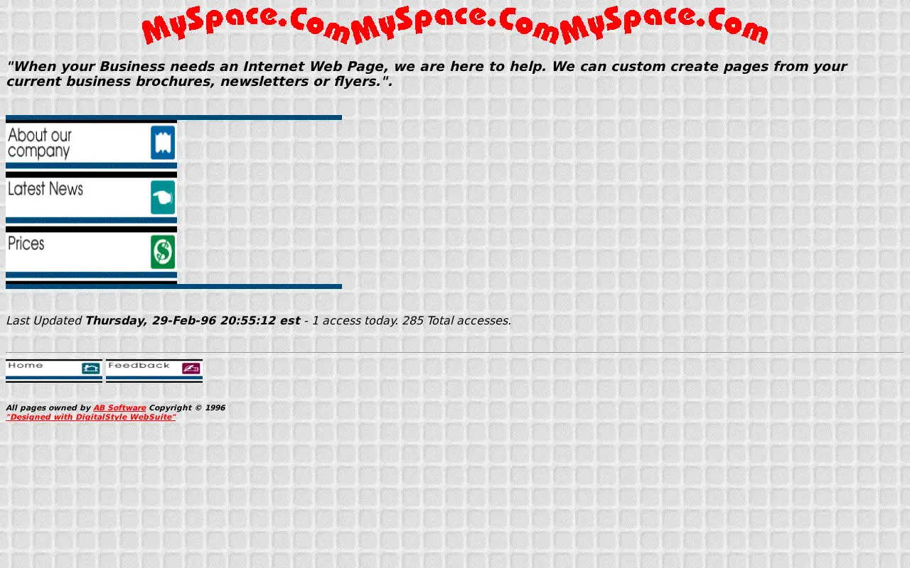myspace.com in 1996