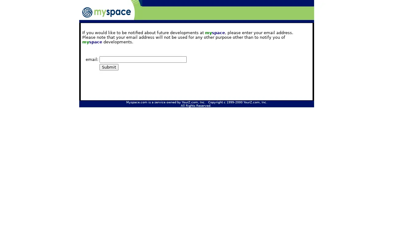 myspace.com on July 1, 2001
