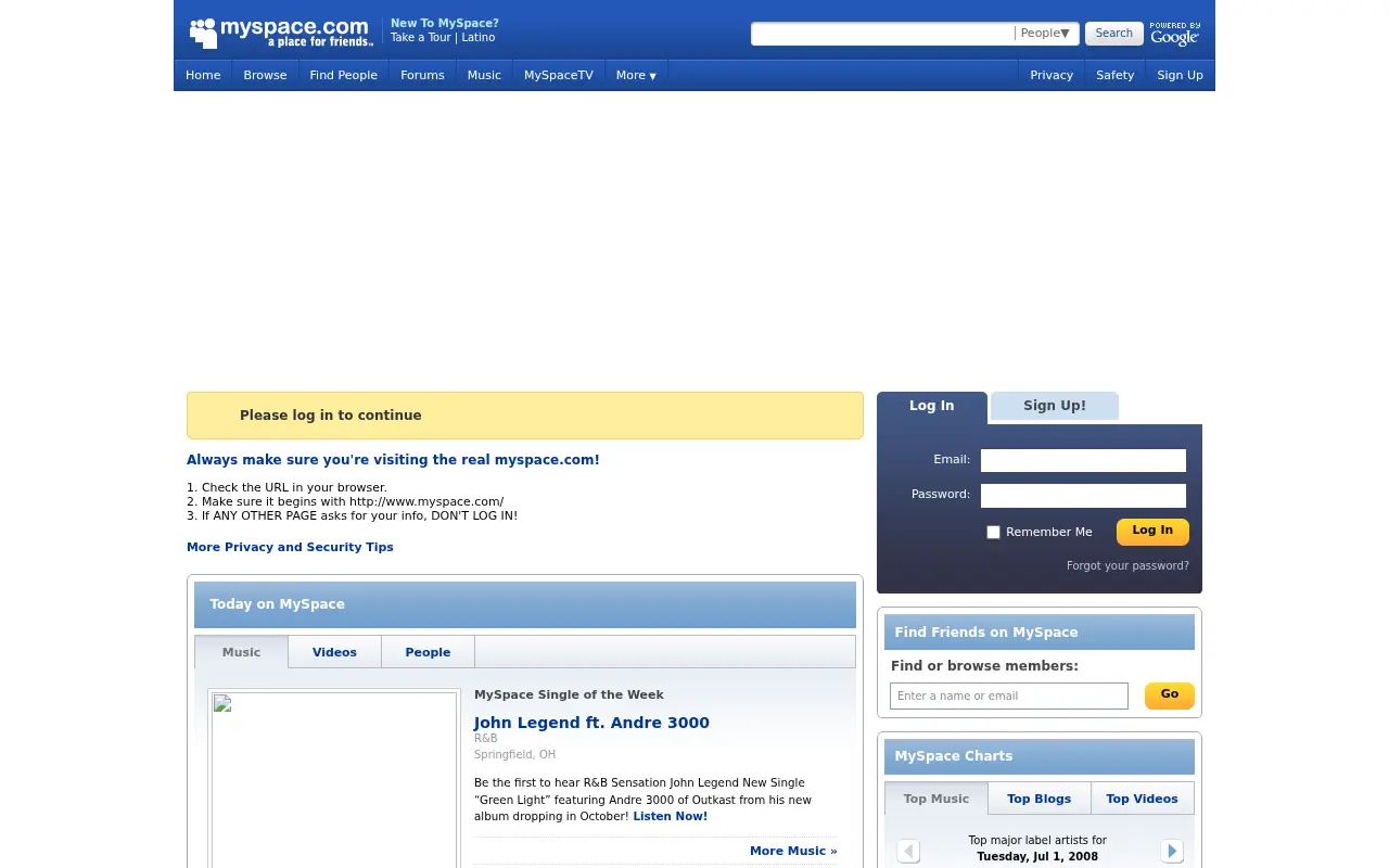myspace.com on July 2, 2008