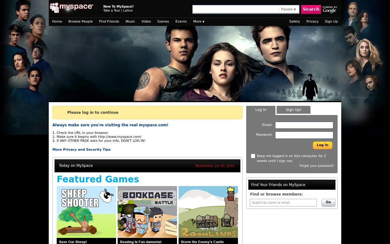 myspace.com in 2010