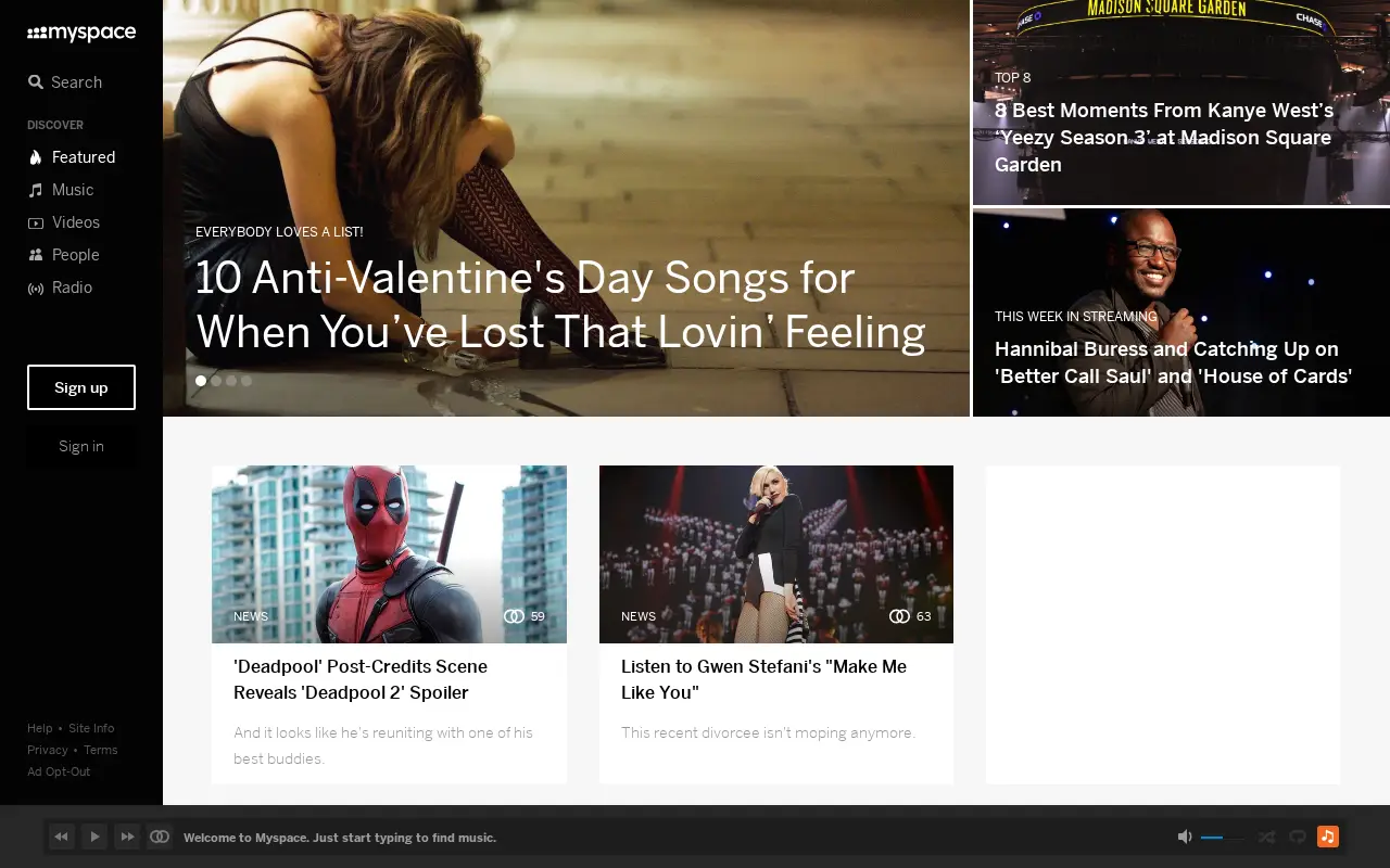 myspace.com on February 15, 2016
