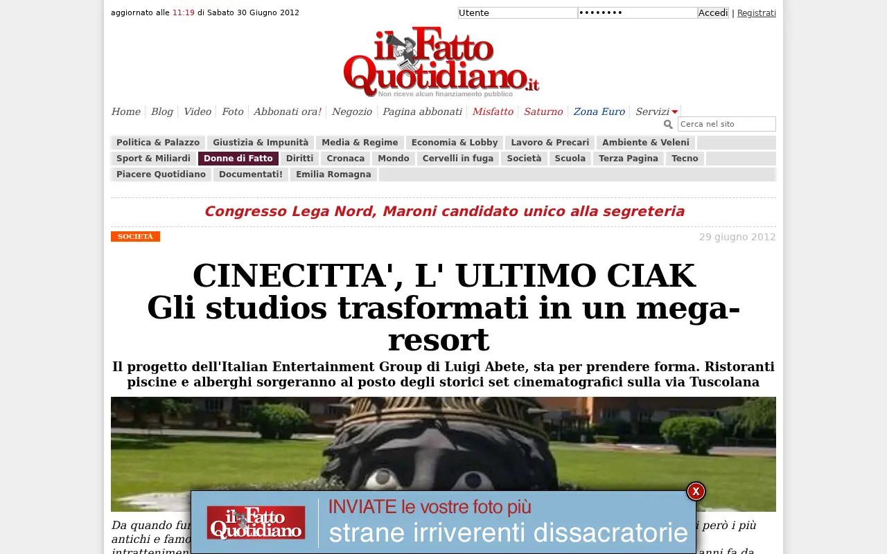 ilfattoquotidiano.it in 2012