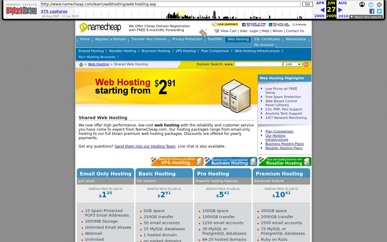 namecheaphosting.com in 2009