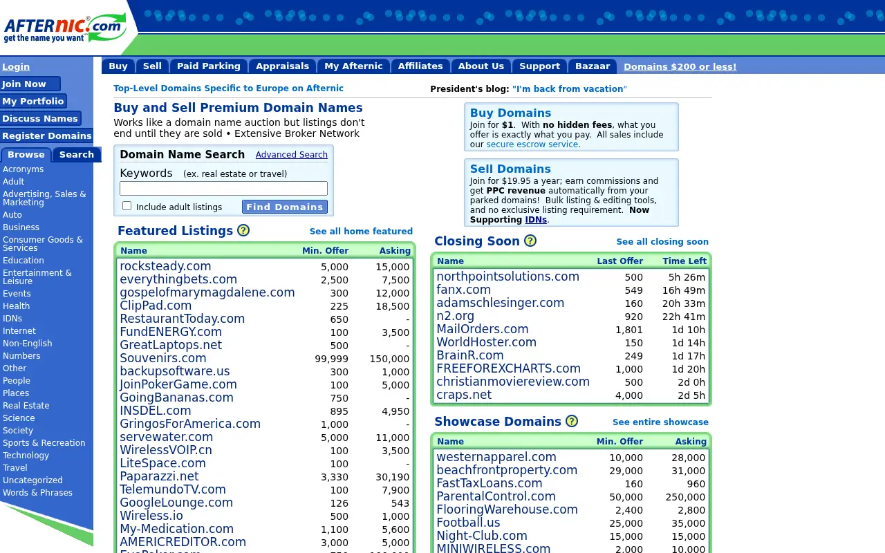 afternic.com in 2006