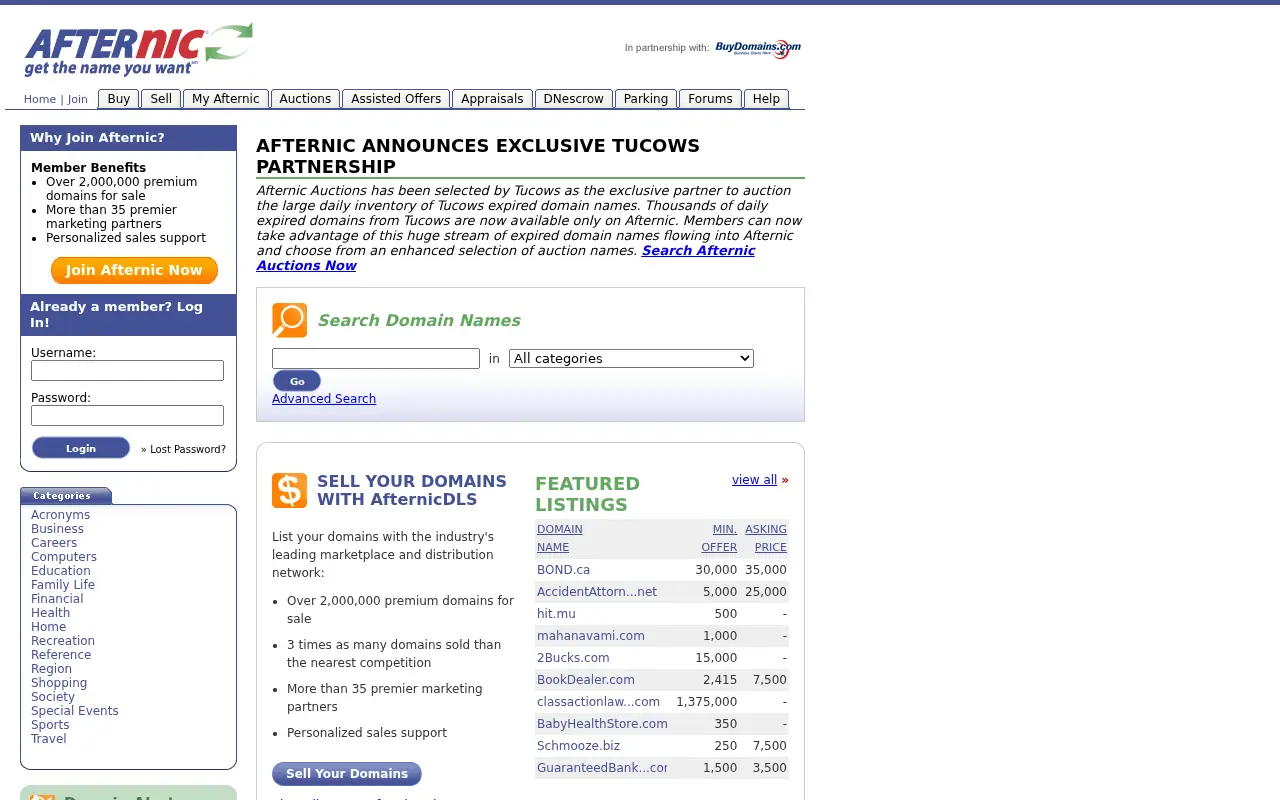 afternic.com in 2008