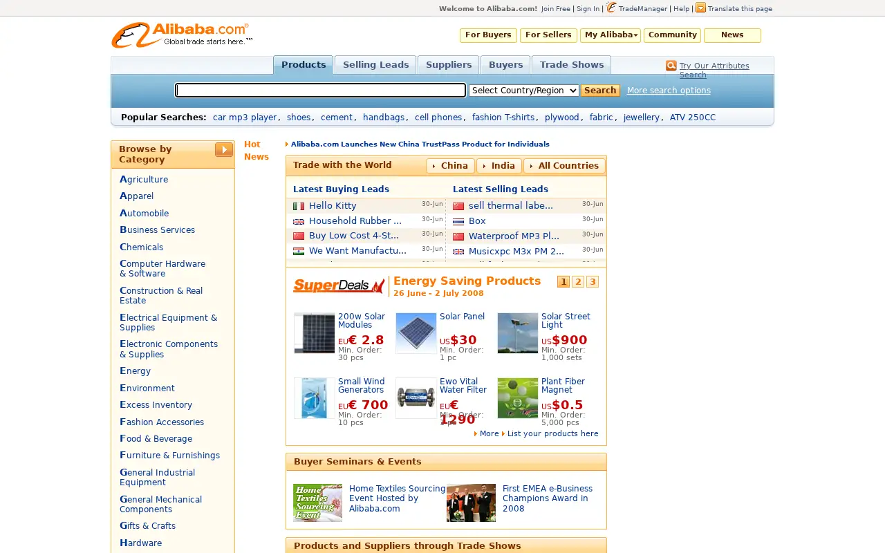 alibaba.com in 2008