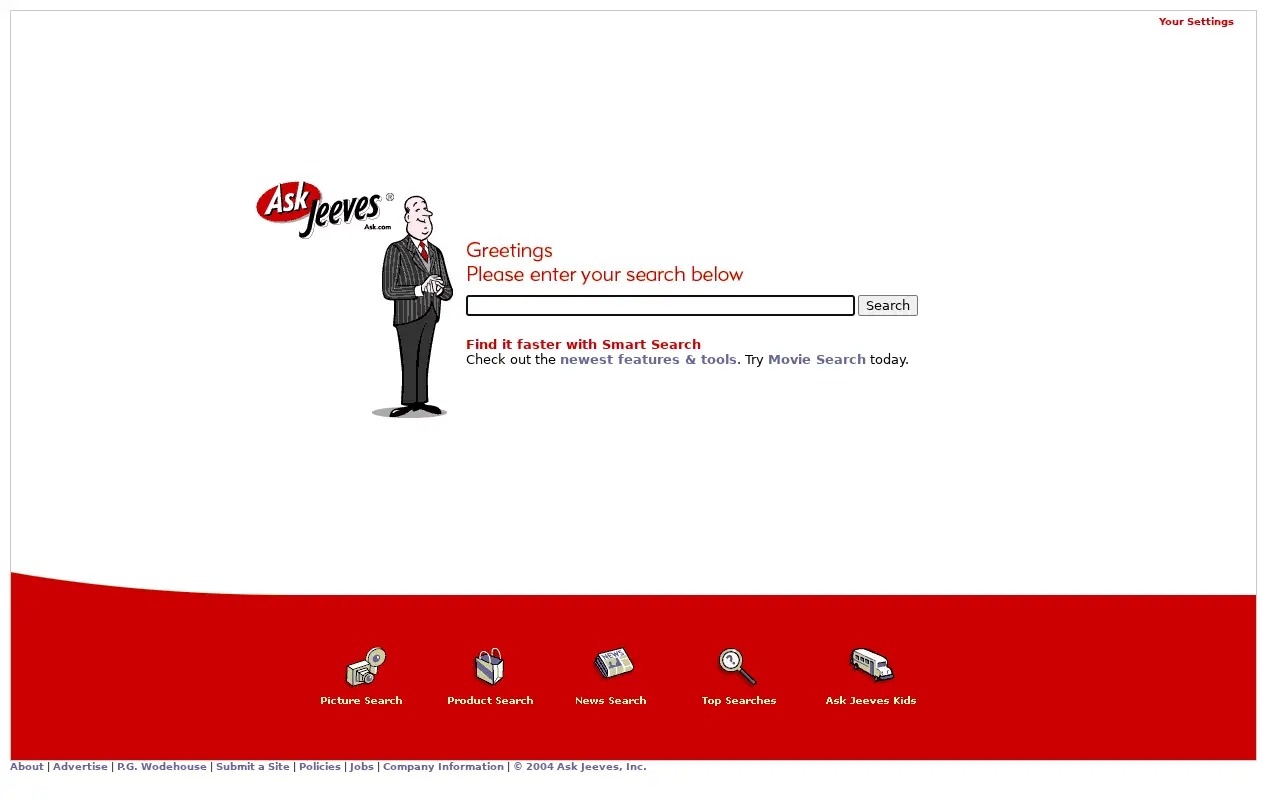 ask.com on July 1, 2004