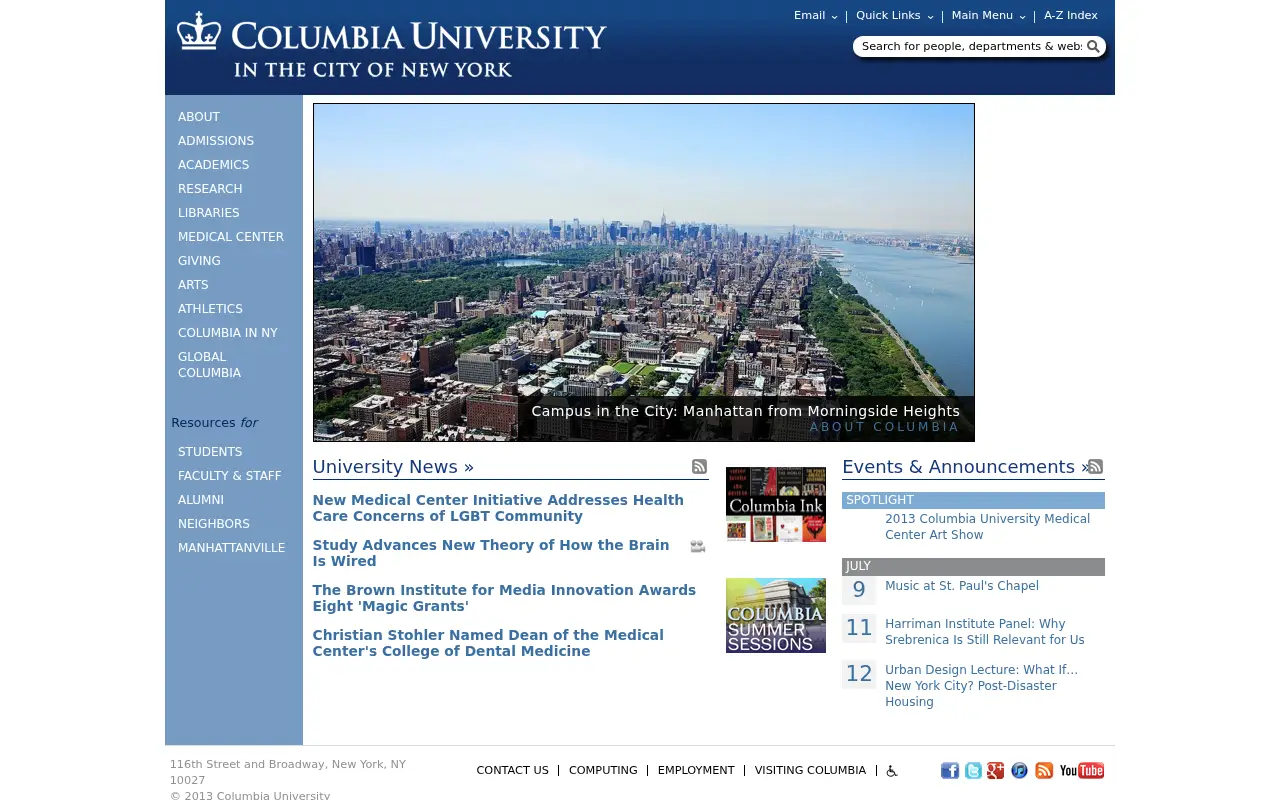 columbia.edu in 2013