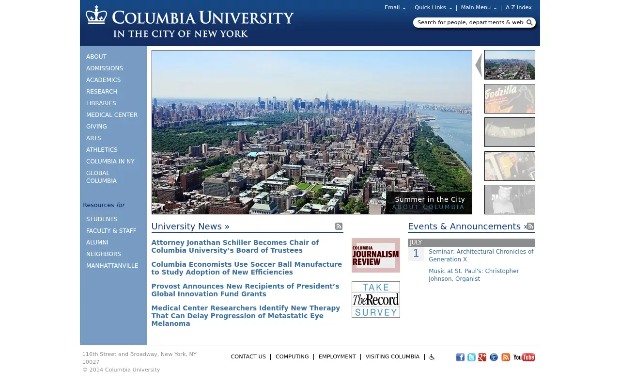columbia.edu in 2014